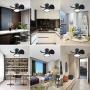 ocioc Quiet Ceiling Fan with LED Light 22 inch Large Air Volume Remote Control Black for Kitchen Bedroom Dining room Patio