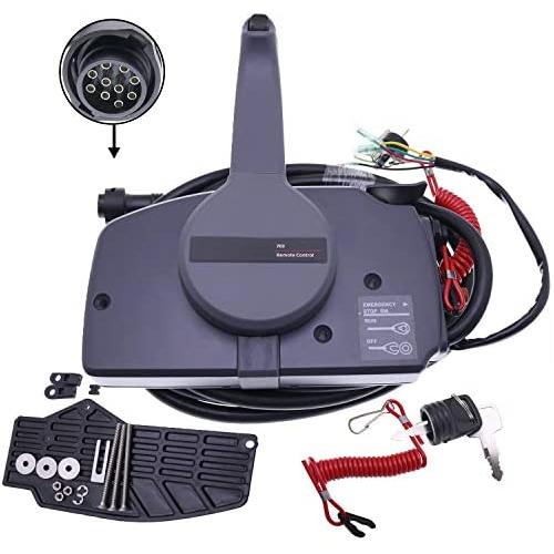 Yixin Boat Motor 703-48207-22-00 Side Mount Remote Control Throttle Shift Box Fit for Yamaha Outboard Engine 10 Pins Right Hand Push to Open