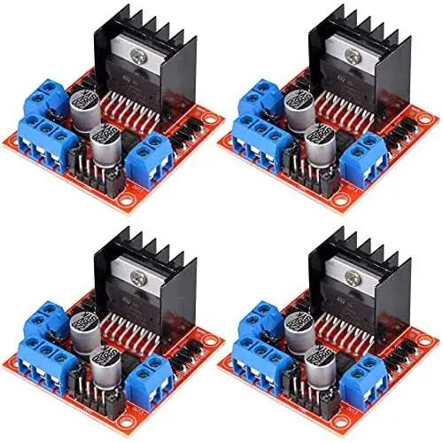 4 Pack L298N H Bridge Motor Driver Controller Board Dual Stepper Drive Control Module for Raspberry Pi, Smart Robot Car, UNO, Mega2560