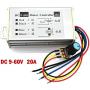 CHIXIA 20A Motor Speed Controller DC 29V 12V 24V 48V 60V PWM Motor Speed Controller Regulator Driver 20A 0-1200W Adjustable Current-Silver 20a