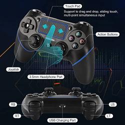 Wireless Gaming Controller For PS-4,Replacement Bluetooth Game Controller With Motion Motors For PS-4/Pro/PC/Laptop,Joystick With Dual Vibration