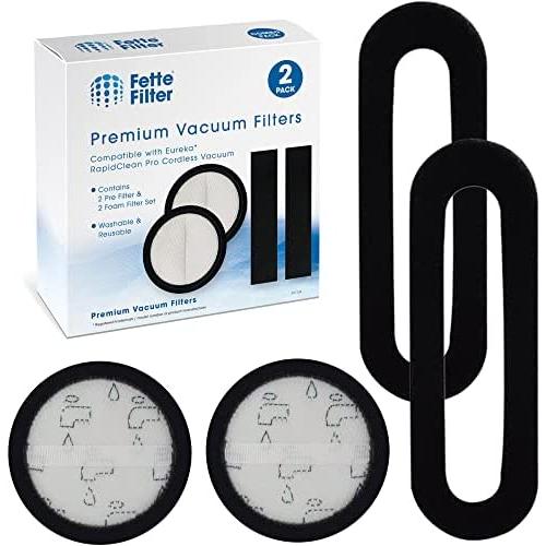 Kit de remplacement Fette Filter – 2 Poches d'Pré-filtre & 2 Filtres à Moteur en Mousse Compatibles avec les Aspirateurs Eureka RapidClean Pro Série Sans Fil Modèles NEC180 NEC185 NEC186 NEC190 Kit de remplacement Fette Filter – 2 Poches d'Pré-filtre & 2 Filtres à Moteur en Mousse Compatibles avec les Aspirateurs Eureka RapidClean Pro Série Sans Fil Modèles NEC180 NEC185 NEC186 NEC190