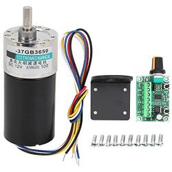DC XD-37GB3650 Brushless, Controllers Motor Speed Controllers Motor Set Speed Reducer 12V CW/CCW Large Torque Motor with Bracket Governor for Micro Machinery[300rpm/min ]