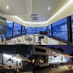 VVFLED RV Awning LED Lights, 16.4ft Waterproof LED Awning Party Lights for DIY RV & Campers, Motorhome Travel Trailer Concession Stands Food Trucks (White, 12V)