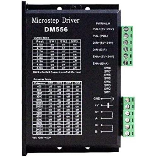 EASON CNC Stepper Motor Driver DM556 DC20-50V 2-Phase 128 Subdivision for Nema 17, 23, 42 Series Stepper Motor CNC Controller single Axis Hybrid MicroStepping