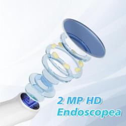 Wireless Endoscope, WiFi 8 Adjustable LED Lights IP67 Waterproof Camera Compatible with iPhone and Android, Suitable for Individuals and Pet