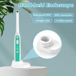 Wireless Endoscope, WiFi 8 Adjustable LED Lights IP67 Waterproof Camera Compatible with iPhone and Android, Suitable for Individuals and Pet