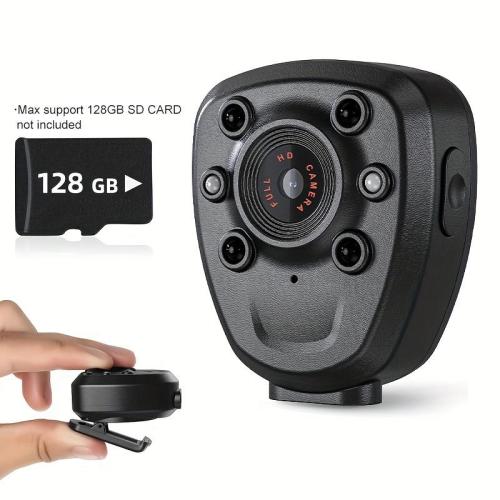 Caméra corporelle miniature rechargeable 1080P, portable, avec vision nocturne et grand angle, idéale pour le cyclisme, le sport, les voyages, Cadeau pour Noël et Thanksgiving. Caméra corporelle miniature rechargeable 1080P, portable, avec vision nocturne et grand angle, idéale pour le cyclisme, le sport, les voyages, Cadeau pour Noël et Thanksgiving.