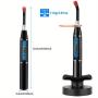 Cordless dental LED curing light features constant high light output for fast and smooth resin material curing including composites and sealants.
