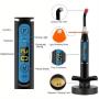 Cordless dental LED curing light features constant high light output for fast and smooth resin material curing including composites and sealants.