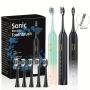 Sonic Electric Toothbrush With USB Charging, Couples With Replaceable Head Metal Shaft Electric Toothbrush For Adults, Men And Women, Smart Timer And 5 Replacement Brush Heads