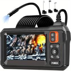 Endoscope Camera with Light, Borescope Camera with 4.3" IPS Screen, 1080P HD with 8 LED Lights, 16.4ft Semi-Rigid Cord Bore Scope, Endoscope for Sewer, Tools for Men (Black)