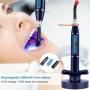 Cordless dental LED curing light features constant high light output for fast and smooth resin material curing including composites and sealants.