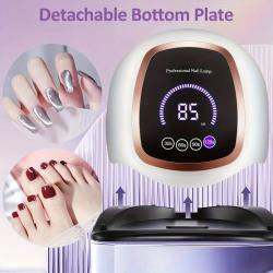180w UV LED Nail Art Light, UV Light for Nail Art, Gel Nail Polish Dryer, 4 Timer Settings and Smart Automatic Sensor, Professional Nail Strip for Home Salon