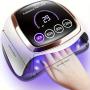 180w UV LED Nail Art Light, UV Light for Nail Art, Gel Nail Polish Dryer, 4 Timer Settings and Smart Automatic Sensor, Professional Nail Strip for Home Salon