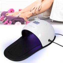 48W LED Nail Lamp, Nail UV Gel Polish Quick Drying Curing Dryer Machine Manicure Pedicure Nail Art Tool with Foot Pads (White)