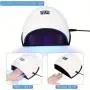 48W LED Nail Lamp, Nail UV Gel Polish Quick Drying Curing Dryer Machine Manicure Pedicure Nail Art Tool with Foot Pads (White)
