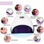 48W LED Nail Lamp, Nail UV Gel Polish Quick Drying Curing Dryer Machine Manicure Pedicure Nail Art Tool with Foot Pads (White)