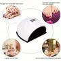 48W LED Nail Lamp, Nail UV Gel Polish Quick Drying Curing Dryer Machine Manicure Pedicure Nail Art Tool with Foot Pads (White)