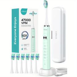 1pc STOBOK Sonic Electric Toothbrush, 47, 000 VPM, USB Powered with Charger, Microfiber Bristles, W-Shaped Head for Deep Cleaning, Adult Ultrasonic Dental Care, Family Essential