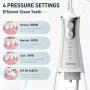 2024 New Cordless Water Flosser, 4 Cleaning Modes 300ML Tank DIY Mode USB Rechargeable, Dental Oral Irrigator For Home And Travel, Gum Care Tongue Cleaning Plaque Removal, Black/White, Compatible With Mouthwash Pulling Oil Cleansing