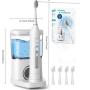 AGPTEK Professional Flossing Toothbrush, Electric Toothbrush with Water Flosser Combo, 5 Modes Teeth Cleaner, 5 Water Pressure Oral Irrigator, 16.91oz Water Tank for Home, Portable Tube for Travel