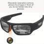 4K HD Camera Glasses, Video Smart Glasses, UHD Sports Camera, Body Camera, Cycling Recorder Camera, 2-hour Video Recording Time, Bike Surveillance Video Recorder Action Cam Glasses, Motorcycle, Car, Fishing, With 64GB Storage Card.Black