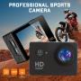 [Full HD Action Camera] 1080P Full HD Action Camera - Compact 2" LCD Screen & 5MP Resolution, 170° Wide-Angle Lens, 900mAh Rechargeable Battery - Ideal for Diving, Surfing, Cycling & Outdoor Adventures - Black