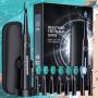 Deep Cleaning Teeth, Smart Adult Electric Toothbrush with 8 Brush Heads, Soundwave technology Cleaning Action at 40,000 Vibrations per Minute, 5 Cleaning Modes, Rechargeable Battery for Up to 4 Hours Use, Perfect Gift for Loved Ones, Friends, and Partners