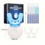 Teeth Whitening Kit, LED Teeth Whitening Light with 6 X 3ml Carbamide Peroxide Teeth Whitening Gel, Included 2 Mouth Trays & Tray Case and Brush, Safe Enamel, Fast and Gentle Teeth Whitening