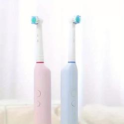 2 Pack Adult Electric Toothbrush Small Round Head Swivel Clean Rechargeable Electric Toothbrush with 8 Replacement Toothbrush Heads