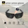 4K HD Camera Glasses, Video Smart Glasses, UHD Sports Camera, Body Camera, Cycling Recorder Camera, 2-hour Video Recording Time, Bike Surveillance Video Recorder Action Cam Glasses, Motorcycle, Car, Fishing, With 64GB Storage Card.Black