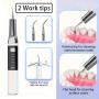 1pc Rechargeable Electric Tooth Cleaner with 5 Speed Modes, LED Light, USB Charging, Mirror, 2 Interchangeable Tips, Tartar Cleaner for Crevice Cleaning and Stain Removal