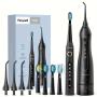 Fairywill Water Flosser And Electric Toothbrush Combo For Braces Bridges Care, Black