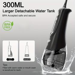 ZPN Water Dental Flosser Cordless For Teeth Cleaning, With 4 Modes Oral Irrigator, 5 Replaceable Jet Tips, Portable And Rechargeable Teeth Cleaner For Home And Travel (Black)