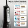 ZPN Water Dental Flosser Cordless For Teeth Cleaning, With 4 Modes Oral Irrigator, 5 Replaceable Jet Tips, Portable And Rechargeable Teeth Cleaner For Home And Travel (Black)
