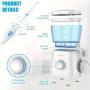 Gifts for Mother's Day, Sawgmore Water Dental Flosser for Teeth/Braces, Water Teeth Cleaner 8 Jet Tips And 10 Adjustable Pressures, Electric Tooth Water Floss for Cleaning And Braces Cleaning, 20.29oz Large Water Tank Oral Irrigator for Family