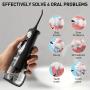 ZPN Water Dental Flosser Cordless For Teeth Cleaning, With 4 Modes Oral Irrigator, 5 Replaceable Jet Tips, Portable And Rechargeable Teeth Cleaner For Home And Travel (Black)