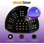 256W High-Power UV LED Nail Lamp with 4 Timer Settings, Automatic Sensor & Smart Display - Fast Gel Polish Curing, Purple & Black Design, Ergonomic Handle for Professional Manicures