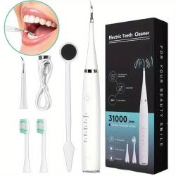 2025 New Tooth Cleaner, USB Electric Toothbrush Cleaning Kit, Multiple Accessories, Travel Carrying Case, Hassle-Free Travel, Great Gifts