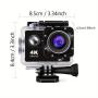 4K Action Camera, with 32G Memory Card, Pre-recording WiFi Camera 170° Remote Control Sports Cameras with Helmet Mount Accessories Kits, for Suitable for Beginners to Take Photos And Record Videos, Christmas, Festival, New Year's Gift