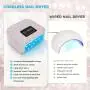 Sparkly Cordless UV Nail Lamp for Gel Nails – Rechargeable LED Nail Dryer with 4 Timer Modes, Salon-Quality Light Relax, Anti-UV Gloves Included, Perfect for DIY Manicures at Home