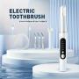 Electric Teeth Cleaner, Teeth Cleaner Set with 5 Cleaning Modes, 3 Replacement Heads, LED Light, USB Rechargeable, Ideal for Home, Outdoor, and Camping Use