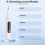 Electric Teeth Cleaner, Teeth Cleaner Set with 5 Cleaning Modes, 3 Replacement Heads, LED Light, USB Rechargeable, Ideal for Home, Outdoor, and Camping Use