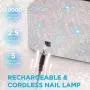 Sparkly Cordless UV Nail Lamp for Gel Nails – Rechargeable LED Nail Dryer with 4 Timer Modes, Salon-Quality Light Relax, Anti-UV Gloves Included, Perfect for DIY Manicures at Home