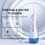 [Electric Toothbrush Water Floss Combo] 8 Brush Heads Rechargeable Electric Toothbrush - Water Floss Combination Kit with 5 Nozzles, Oral Doucher, White Home Kit