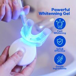 Teeth Whitening Set, LED Light Tooth Whitener With Teeth Whitening Gel, Mouth Trays, Brush And Tray Case -Fast Restores Your White Smile Mint